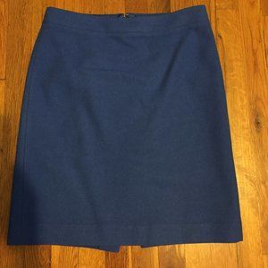 J Crew The Pencil Skirt Blue Wool Size 8